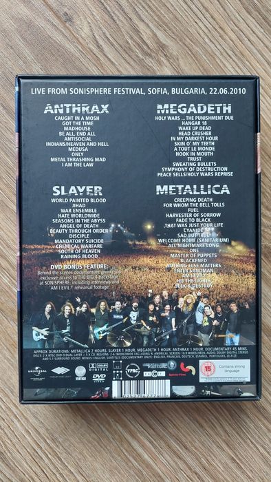 Metallica Slayer Big Four Live Sofia Bulgaria - BOX - Sonisphere DVD