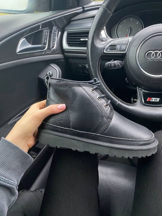 Угги Мужские UGG Neumel Leather Black (Кожа)