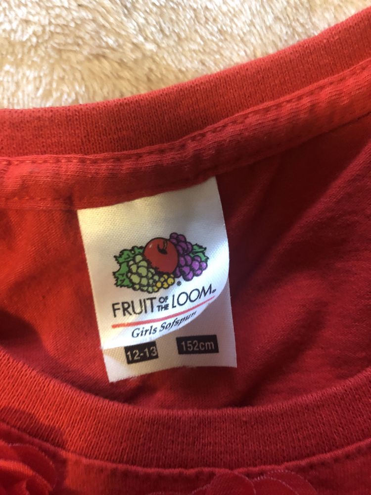 Koszulka bluzka czerwona dla dziewczynki FRUIT of the LOOM
