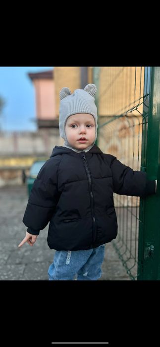 Трендова куртка єврозима з вушками 92-98
