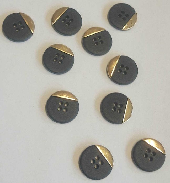 Komplet 10 sztuk guzików plastikowych - średnica 19mm, grubość 4mm