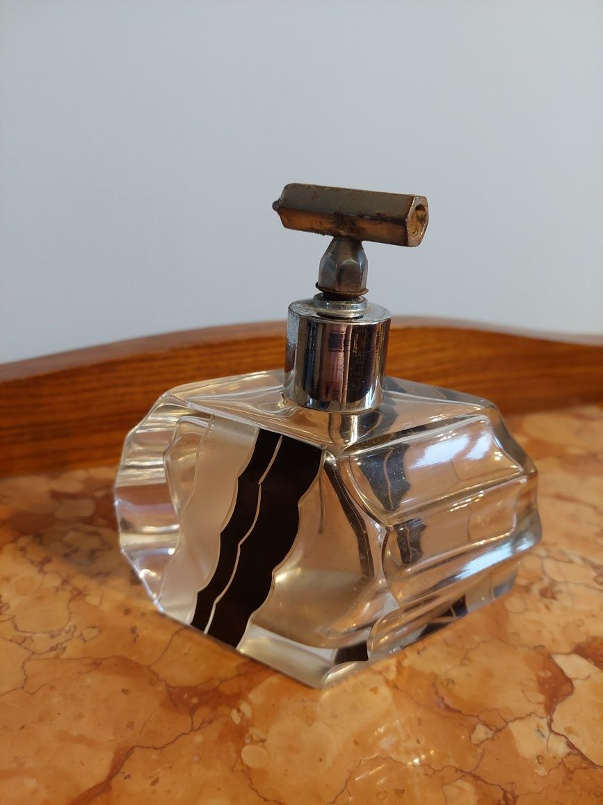 Stary flakon dozownik atomizer na perfumy Art deco Karl Palda bohemia