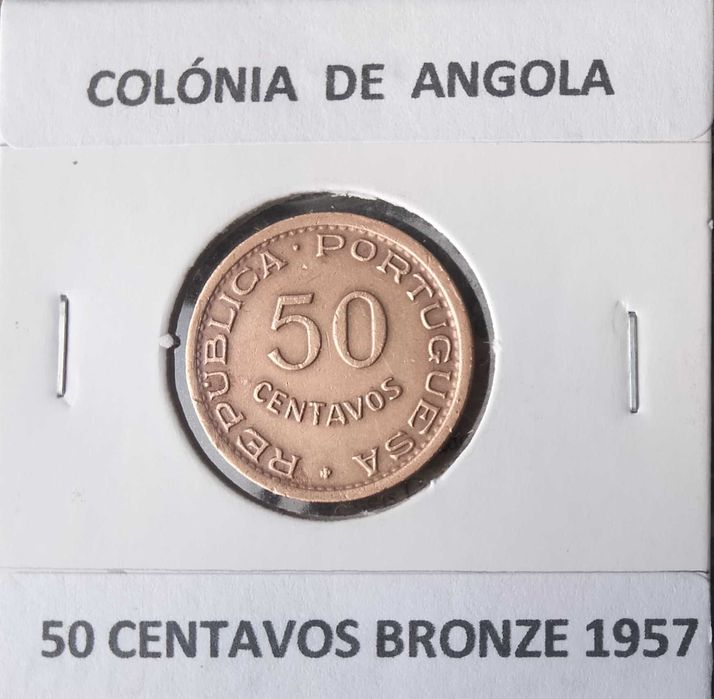 4 Moedas Portuguesas de 50 Centavos Ex Colónia Ultramarina de Angola