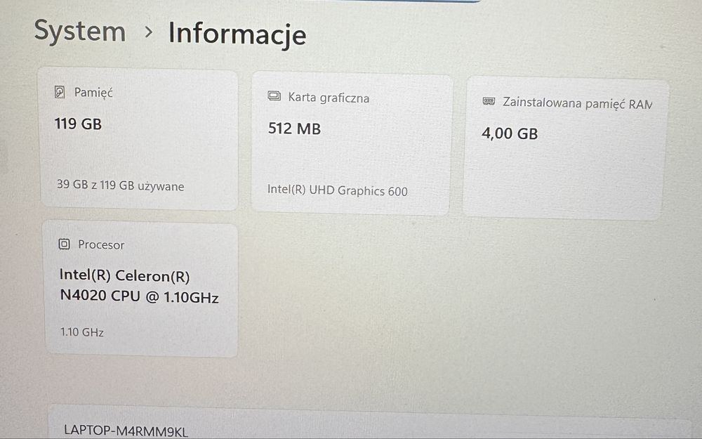 Laptop Acer Aspire 3 N19H1