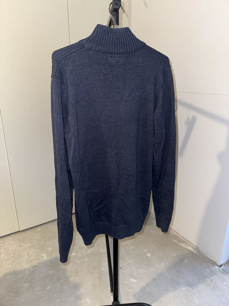 Sweter z guzikami granatowy M