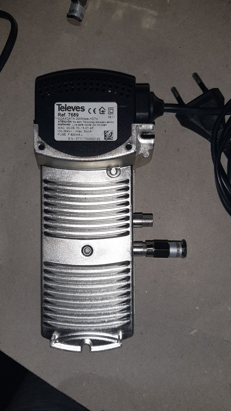 Adapter Hybrydowy Ethernet 200Mbps Nadajnik/Odbiornik. CoaxDataTELEVES