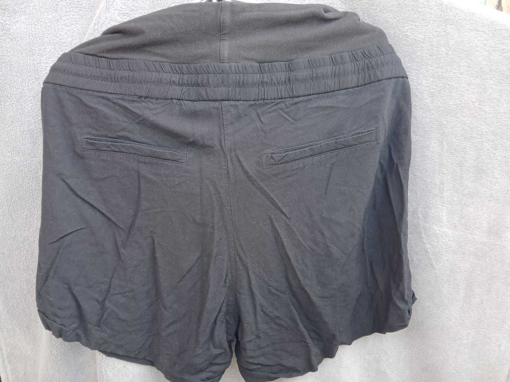 H&M mama krótkie spodenki ciążowe czarne  r. L