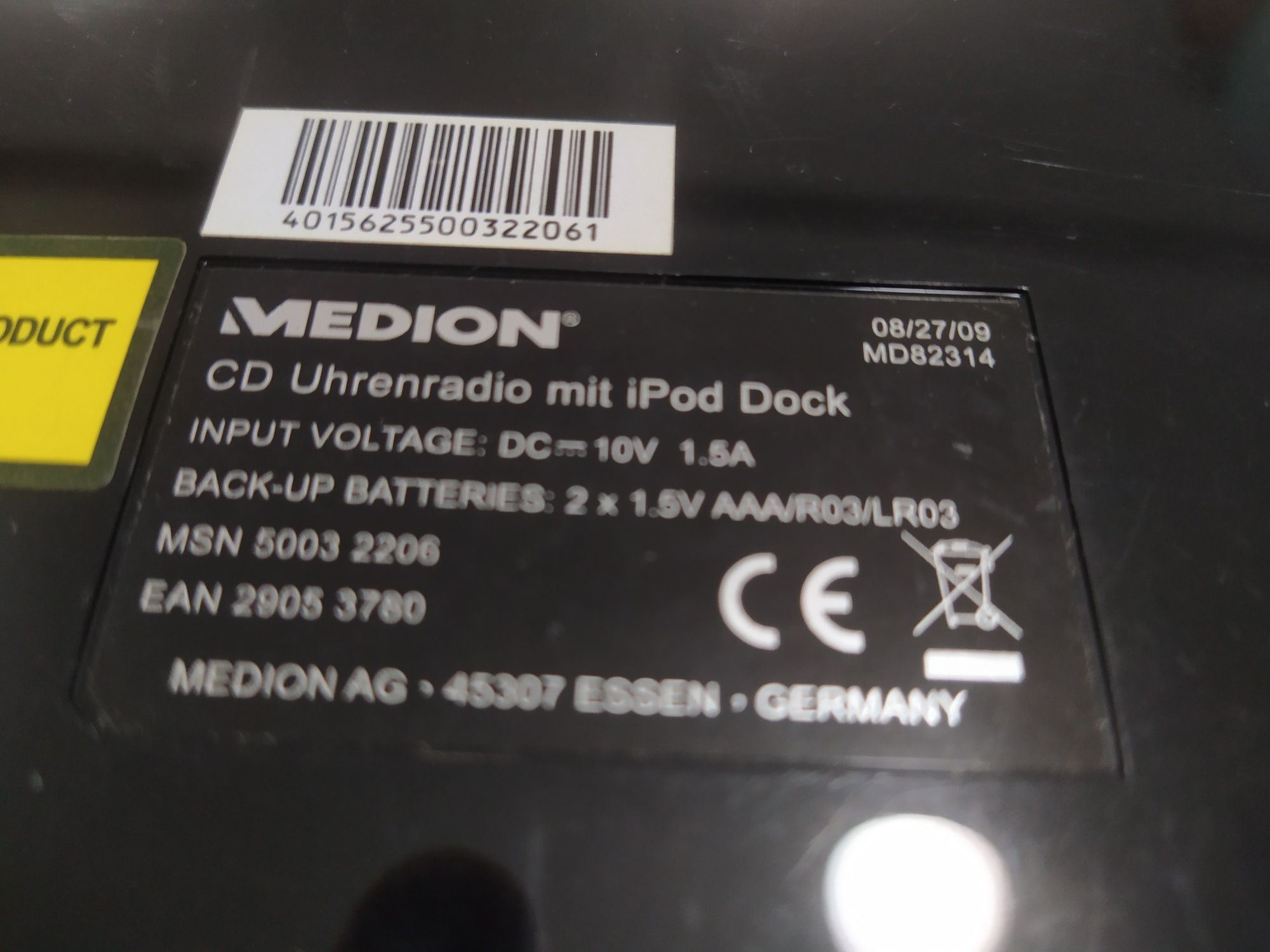 Радіо годинник,док-станція для iPod Medion MD82314