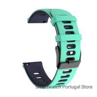 Bracelete 22mm em silicone  : Verde-Azul