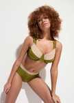 B.P.C bikini typu minimizer khaki z figami wysoki stan 38 (75D).