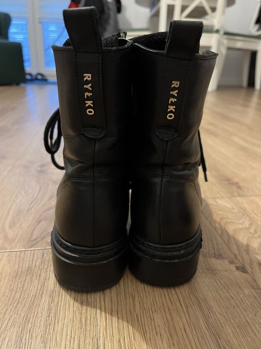 Buty zimowe damskie ryłko trapery 38 czarne