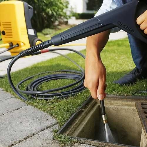 Wąż do czyszczenia rur kanalizacji 15m z adapterami do myjki ciśnienio