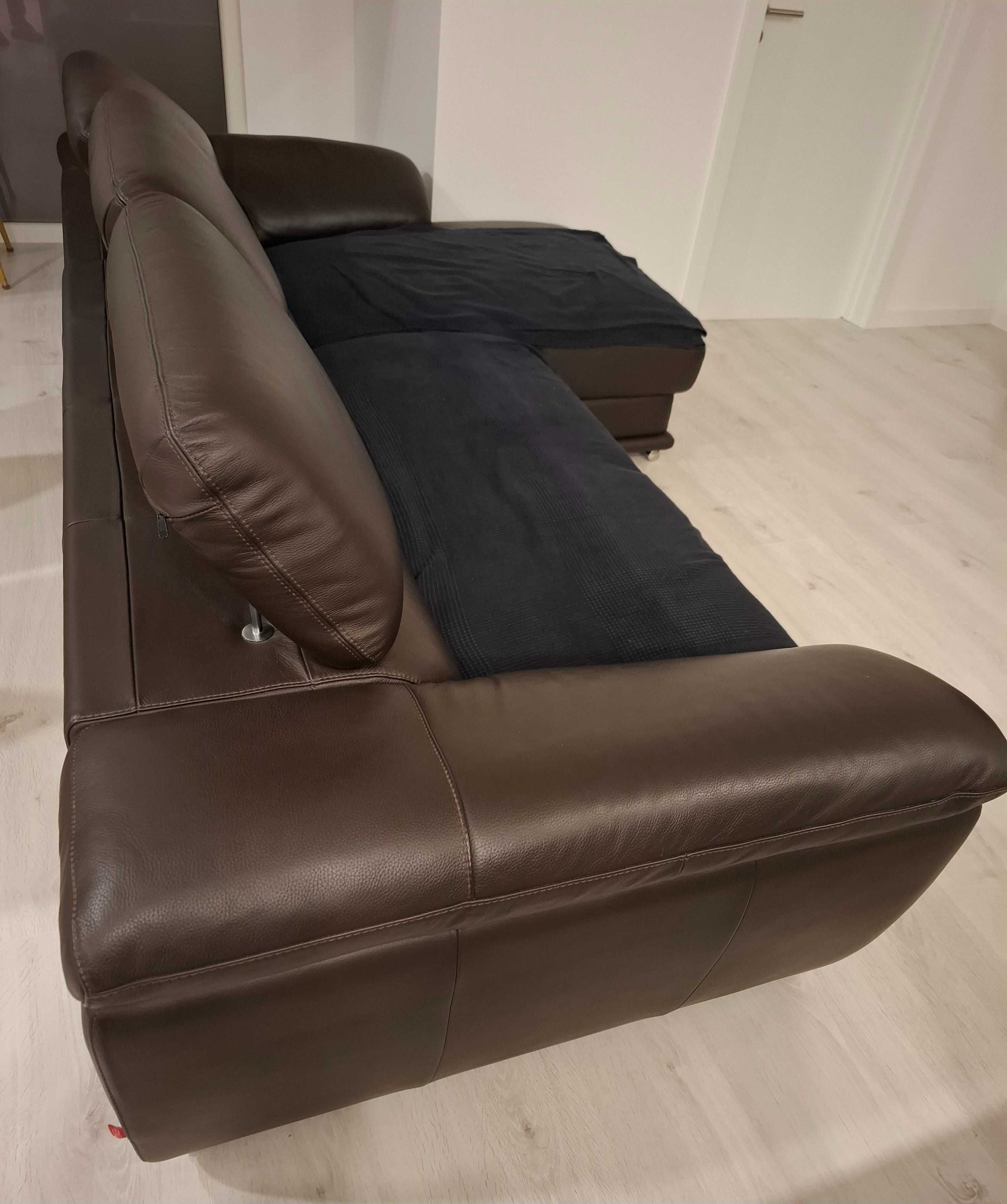 Sofá com Chaise Longue Em Pele (em muito bom estado)
