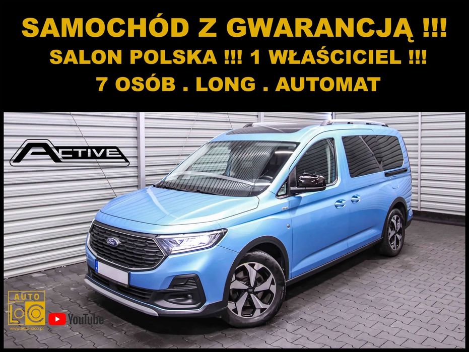 Ford Tourneo Connect Grand LONG + 7 OSÓB + Automat + GWARANCJA + Salon Polska + 100% Serwis FORD