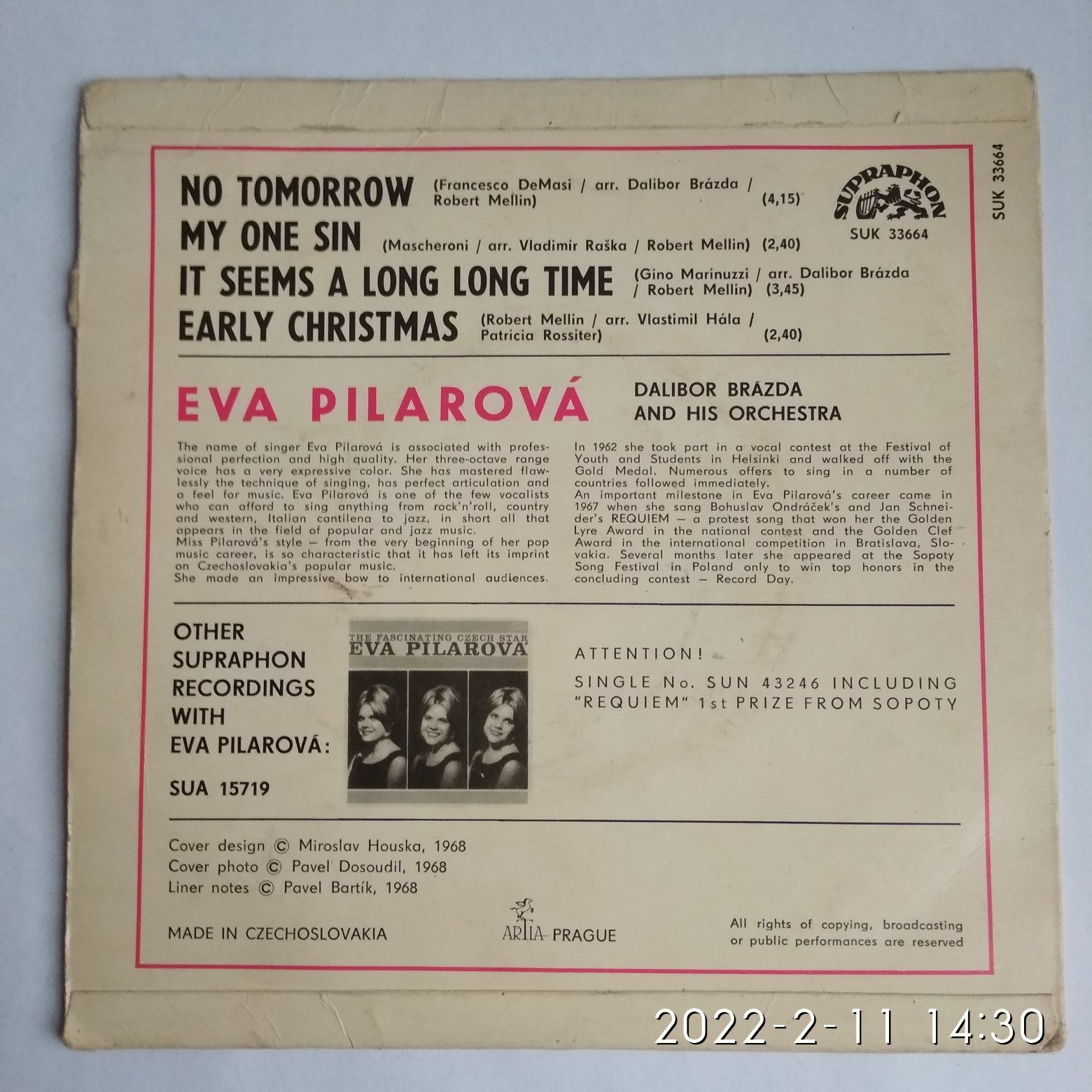 Eva Pilarova vinyl stary