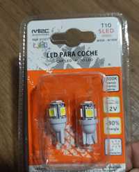 Lâmpadas LED T10 para carro