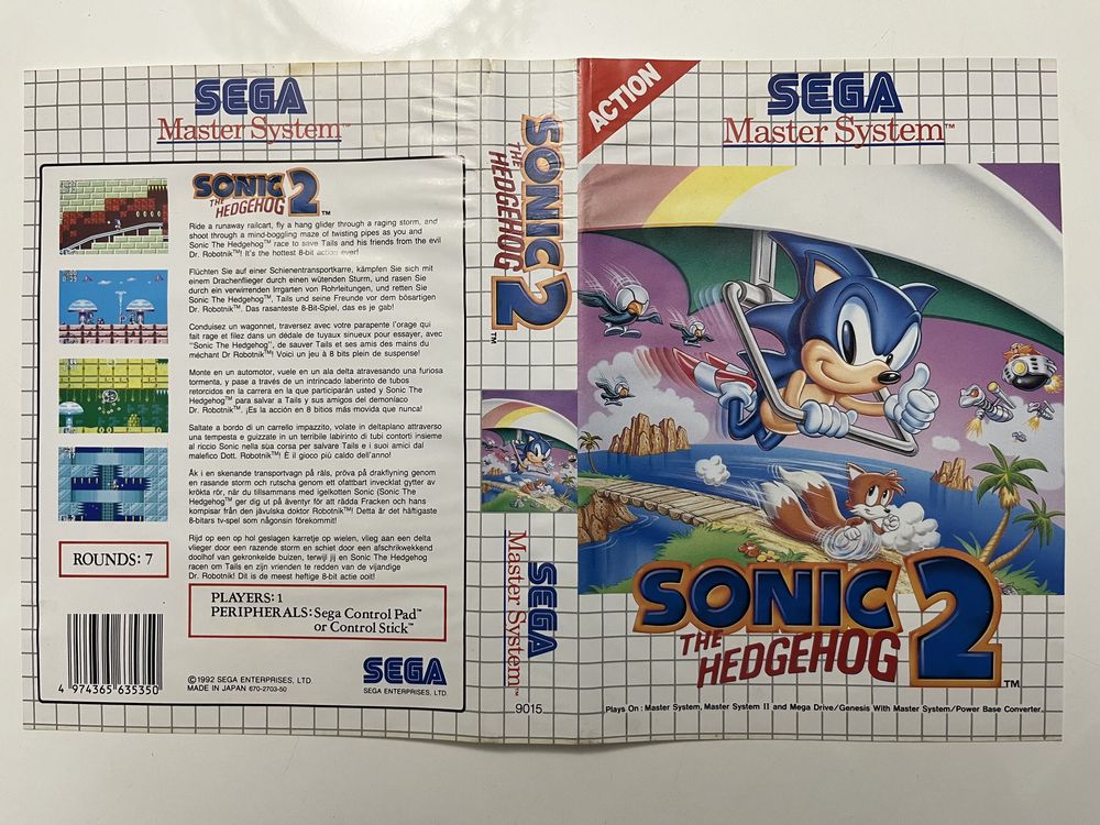 Capa original Sonic 2 sega master system