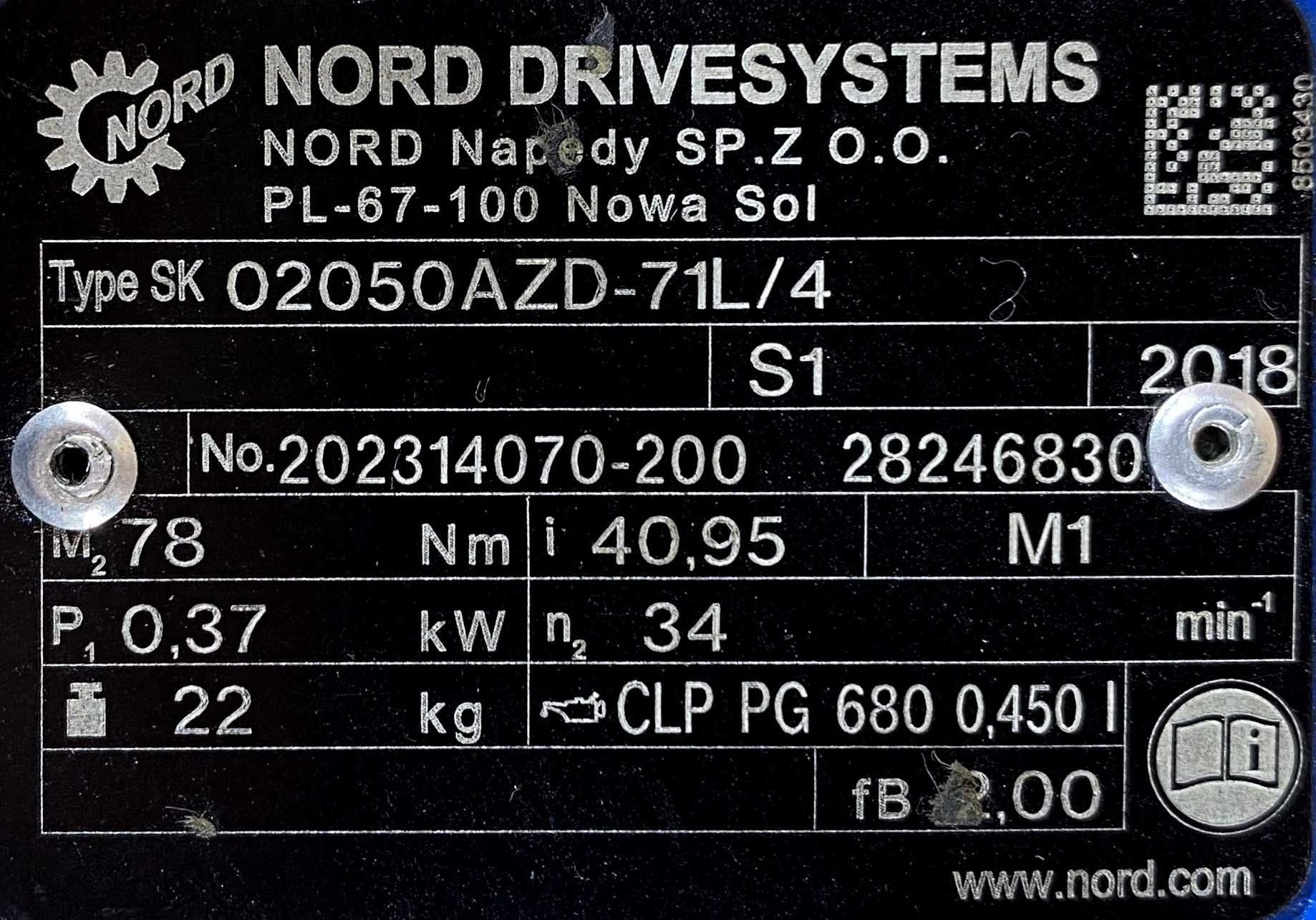 motoreduktor / przekładnia 0,37kW 34obr. 3fazowy NORD