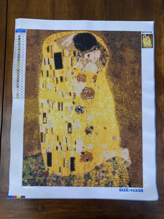 алмазна мозаїка вже готова робота склеєна Густав Клімт поцілунок