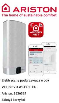 NOWY Ariston podgrzewacz wody. Bojler. ARISTON VELIS WI-FI 80