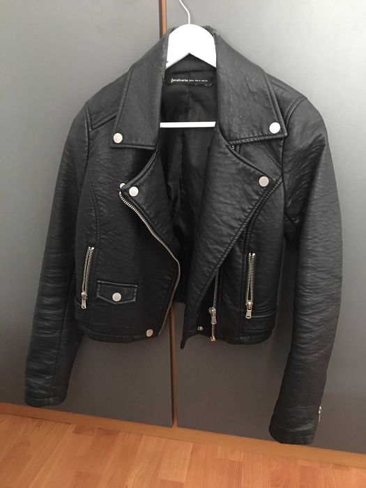 Blusão biker tipo pele - Stradivarius