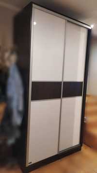 Zestaw 3 mebli: 2 szafy garderobiane + RTV lakierowane białe stan bdb