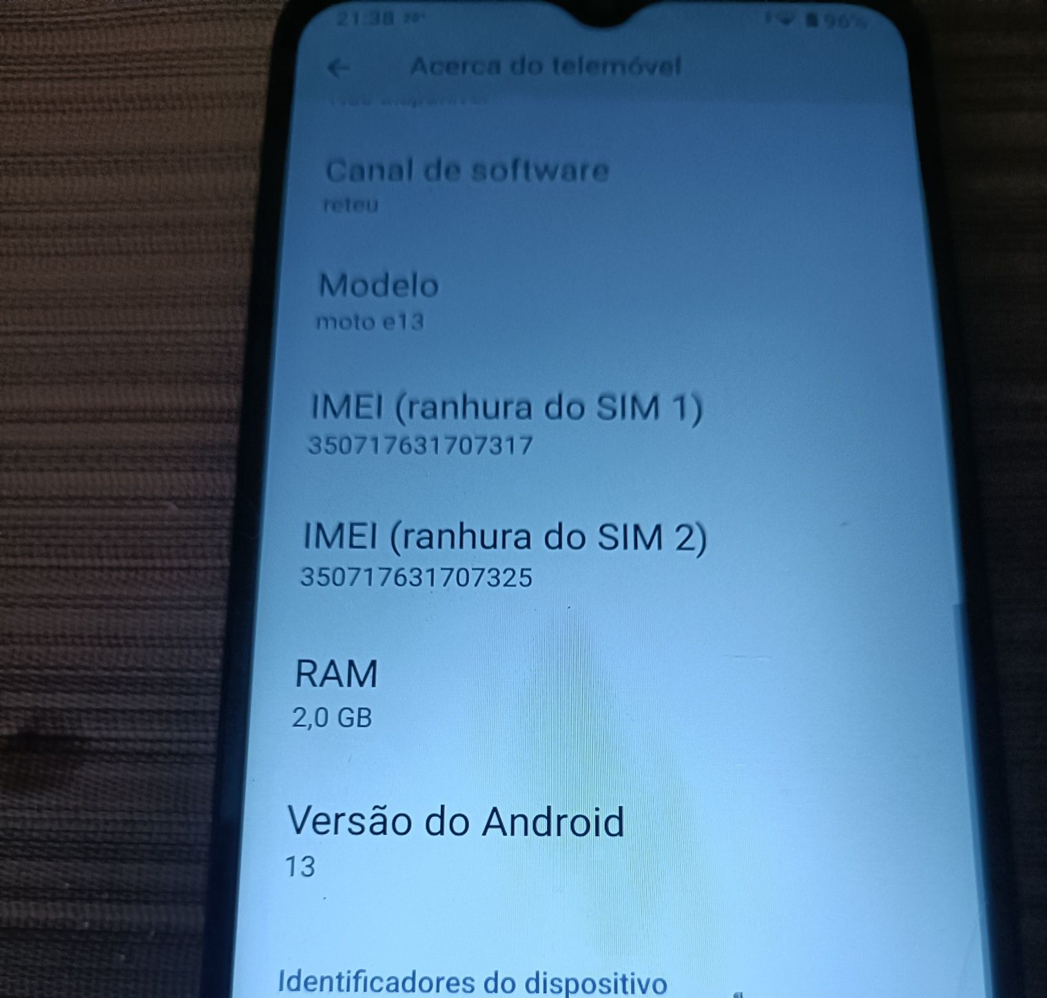 E13 Motorola 64gb oportunidade
