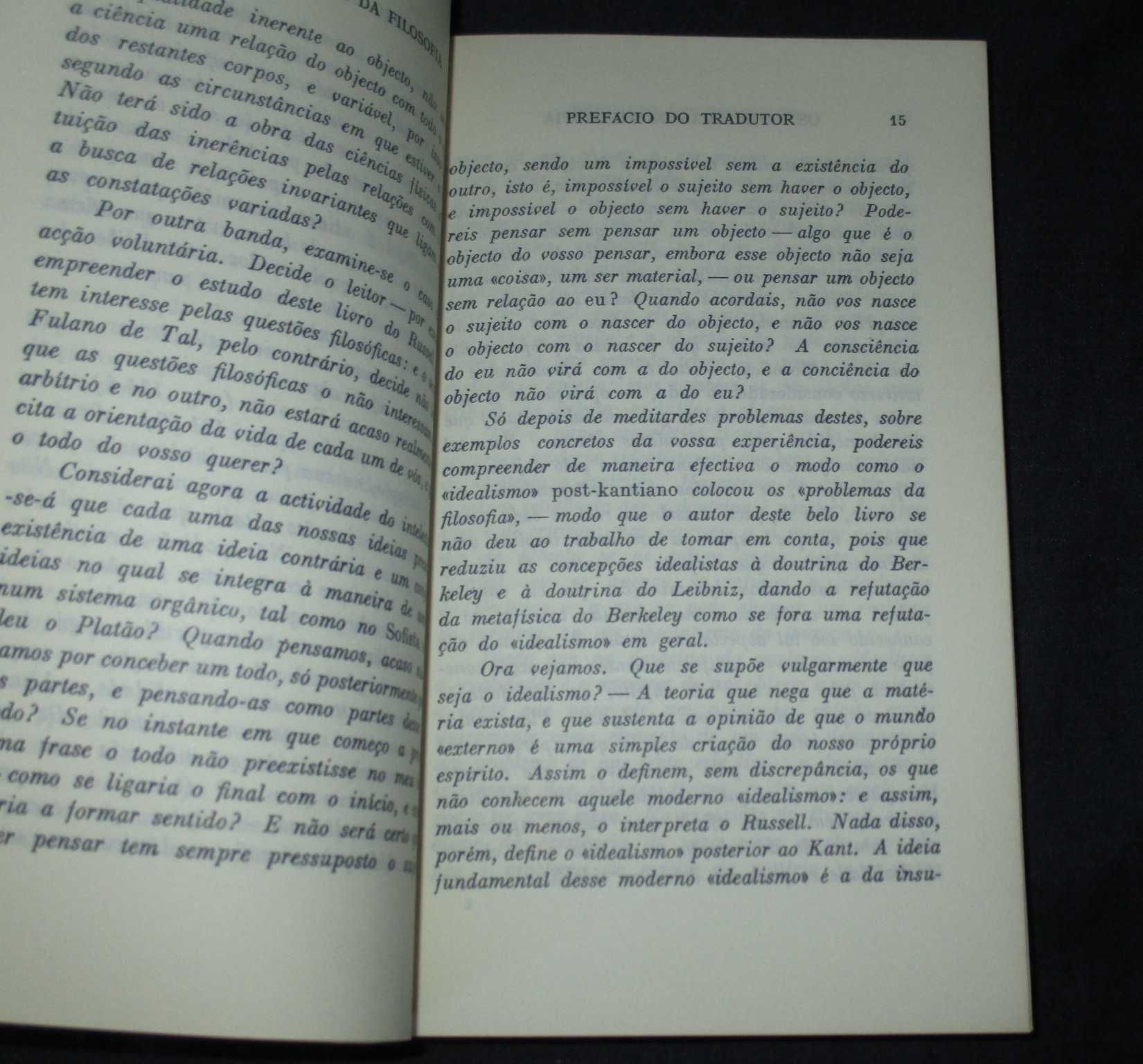 Livro Os Problemas da Filosofia Bertrand Russell