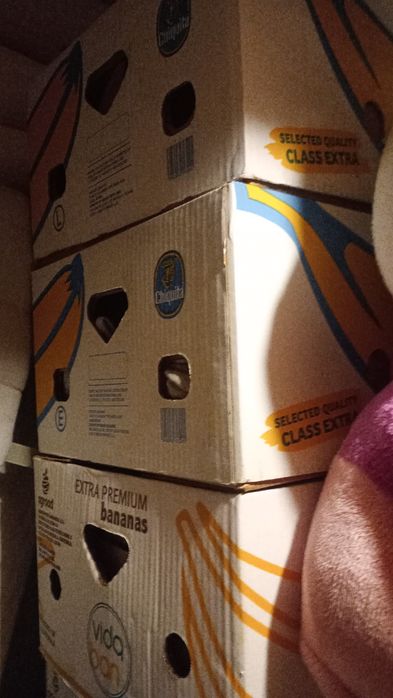 Kartony po bananach bardzo wygodne można przechowywać dużo rzeczy