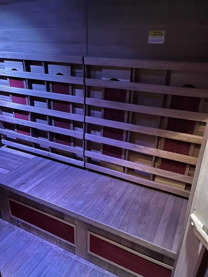 Sauna FIŃSKA + podczerwien INFRARED 2w1 nowy piec 3kW 6osobowa narożna
