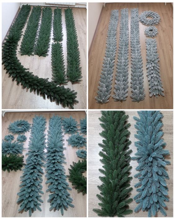 Новорічний декор. Гірлянда з литих гілок