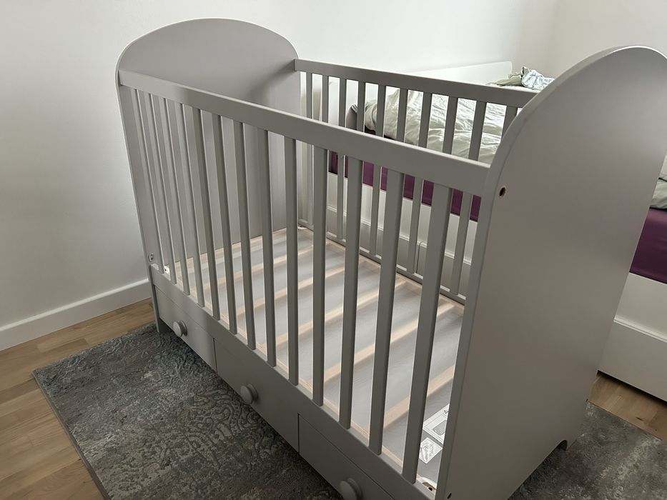 Łóżeczko IKEA GONATT szare 120x60
