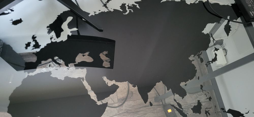 Biurko szklane 160x80 MAPA ŚWIATA