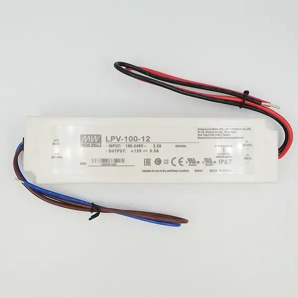 Блок питания Mean Well 100W 12V 8.5A IP67 LPV-100-12
