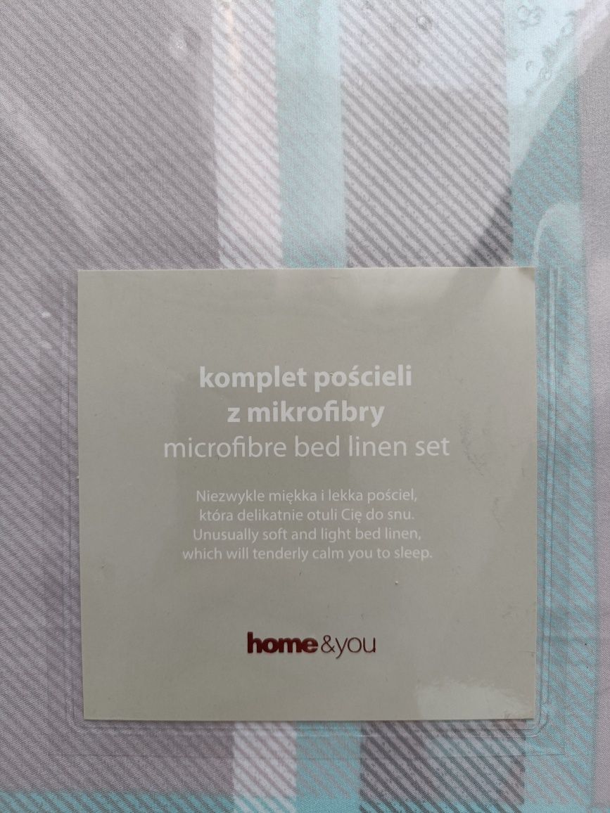 Dwa komplety pościeli z mikrofibry marki Home&You 160x200 krata kratka