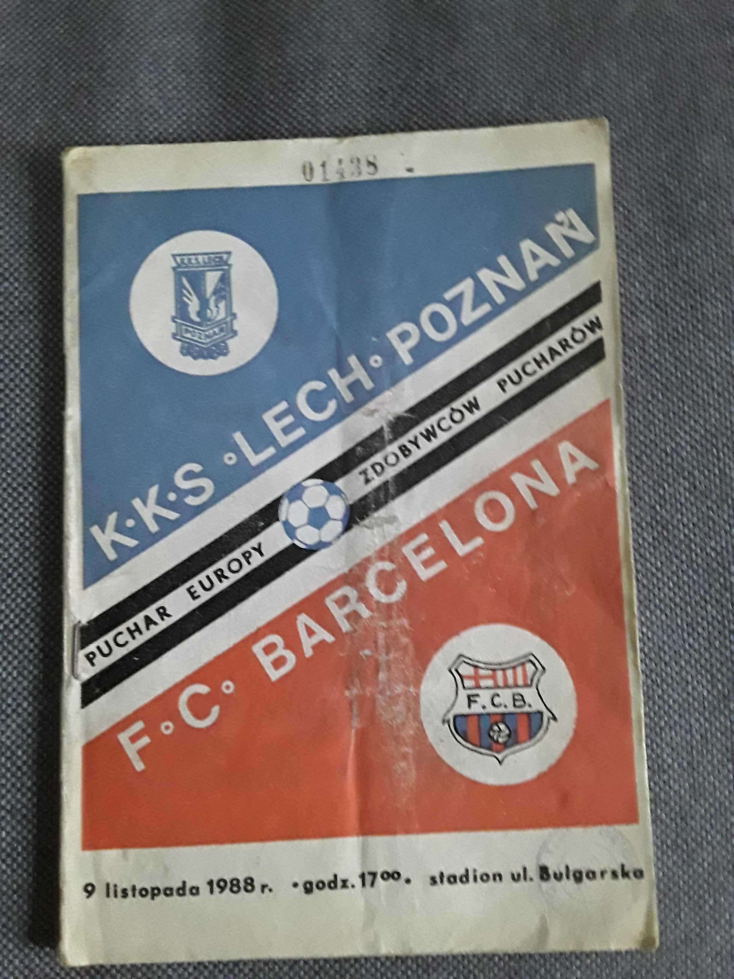 Program Lech-Barcelona z 9.11.1988 roku