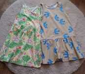 H&M sukienki na lato 122/128 kwiaty liście ptaki