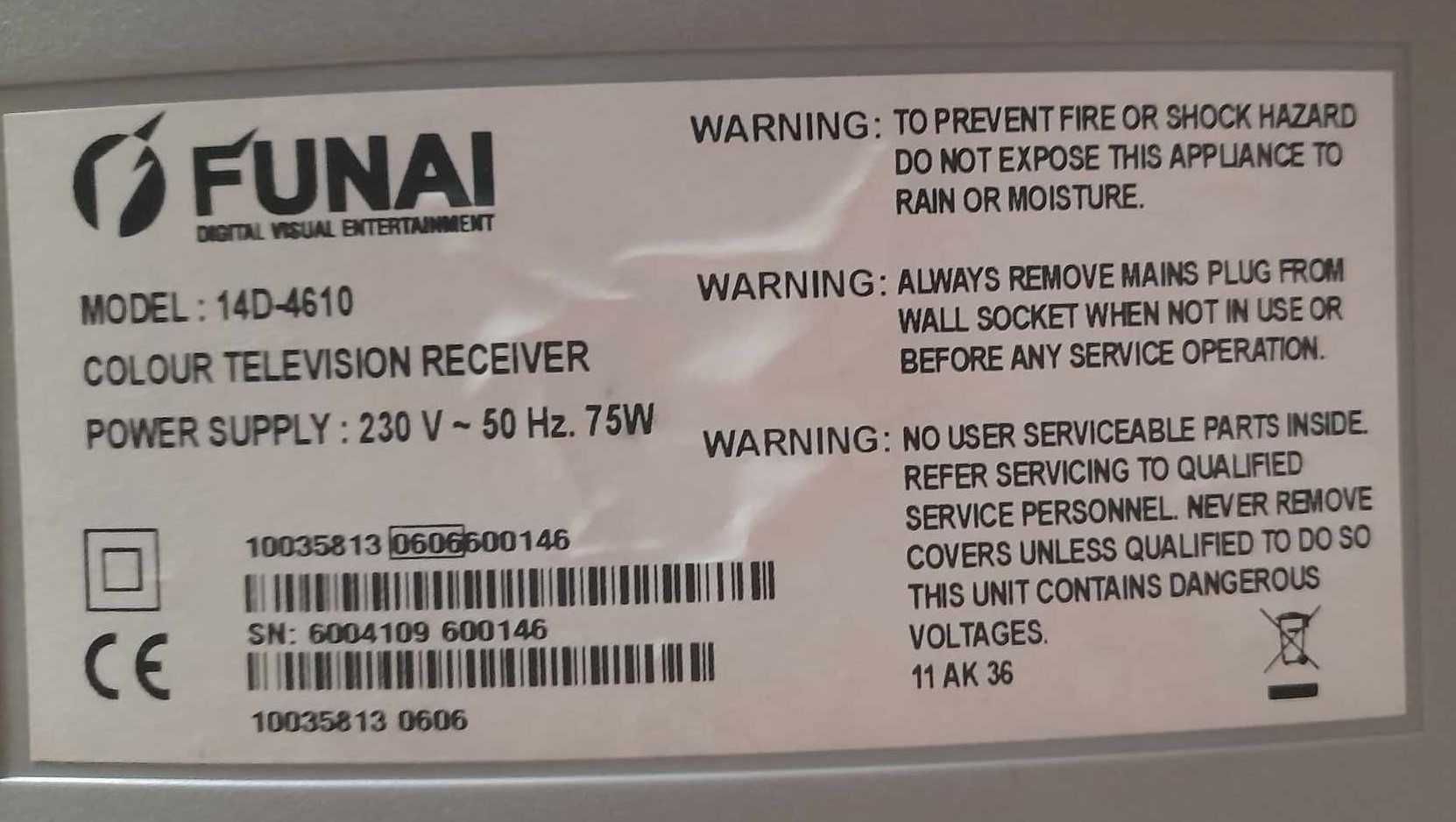 TELEWIZOR FUNAI 14D 4610, sprawny
