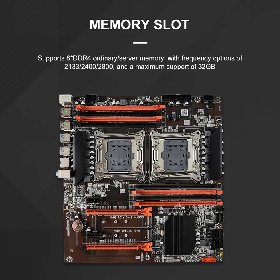 Двухпроцессорная Материнська плата X99 DUAL (ZX-DU99D4 V1.31) lga2011