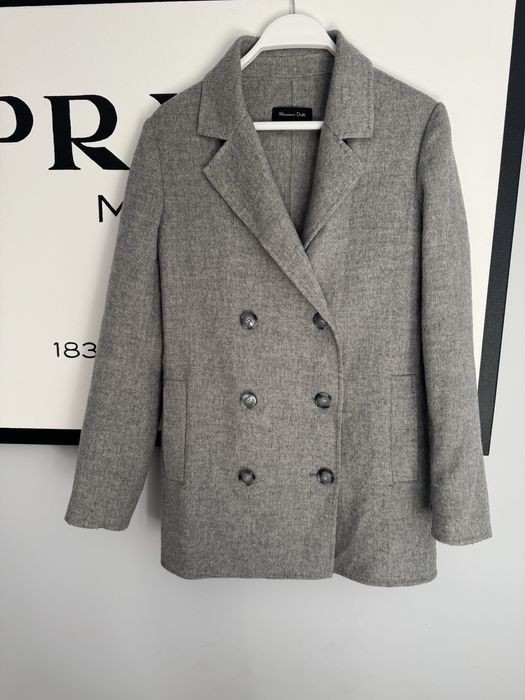 Двобортний піджак з шерсті лани massimo dutti