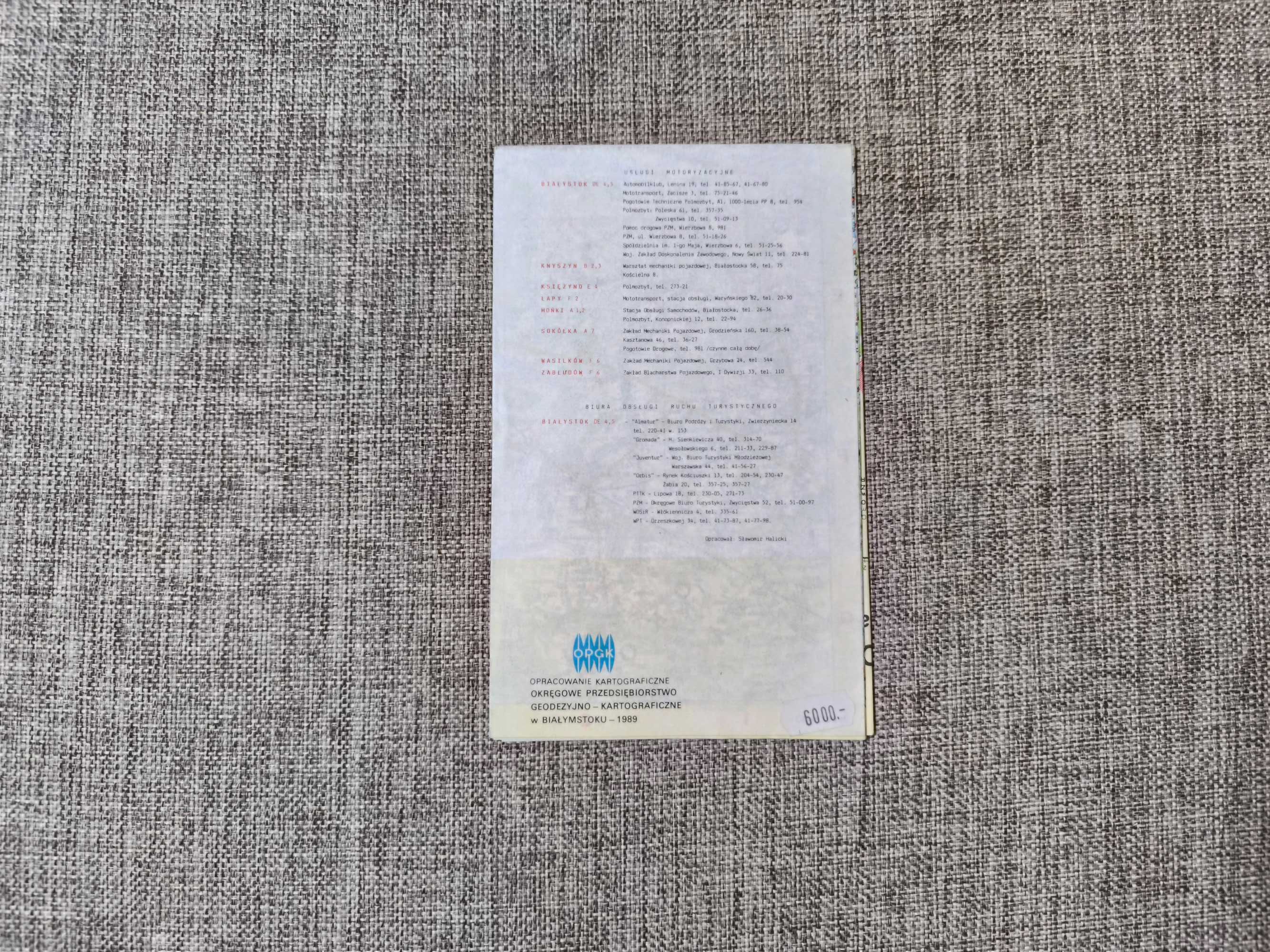 Mapa turystyczno przyrodnicza - Okolice Białegostoku Mapa Przewodnik