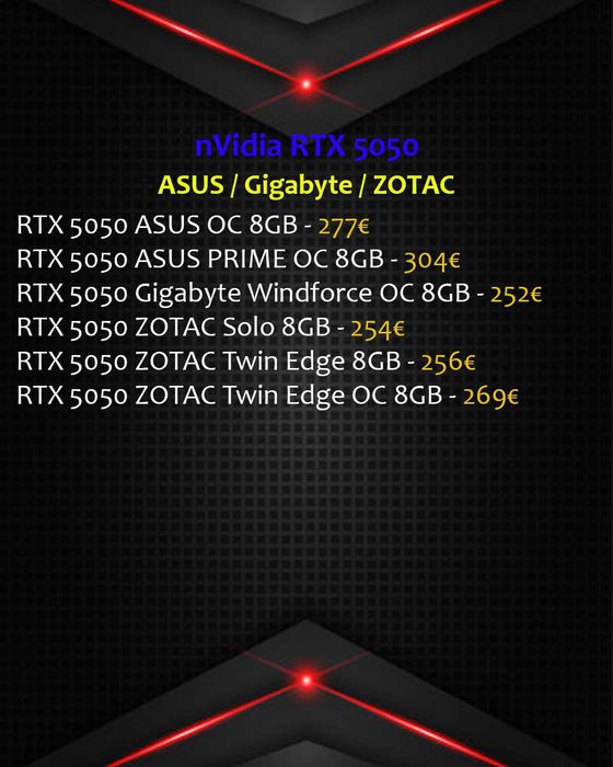 Gráficas nVidia RTX 5000 (17-Agosto) Novas por Encomenda