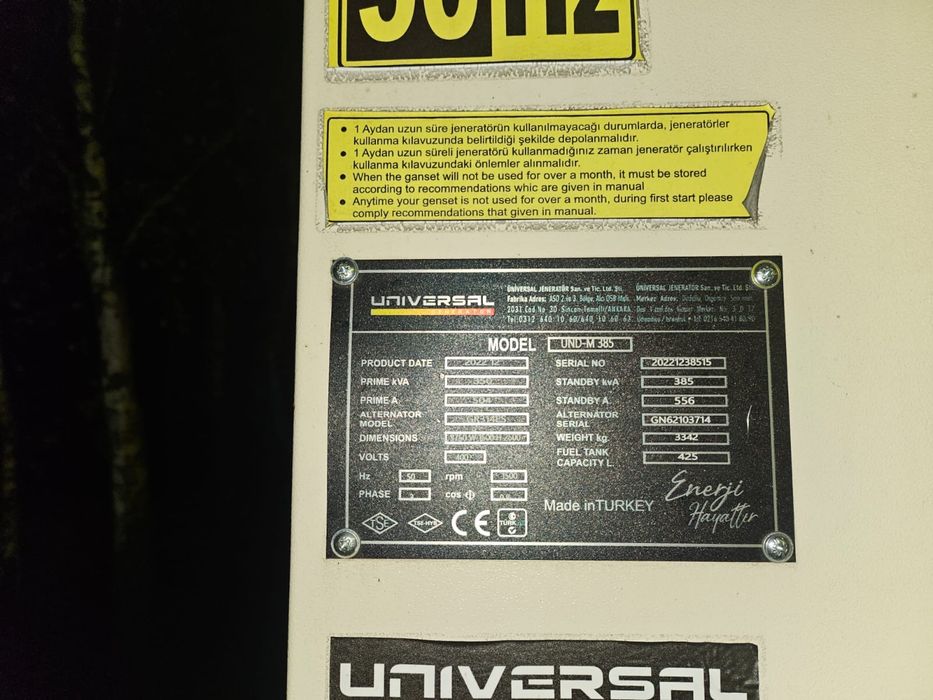 Дизельний генератор 308кВт UNIVERSAL UND-M385