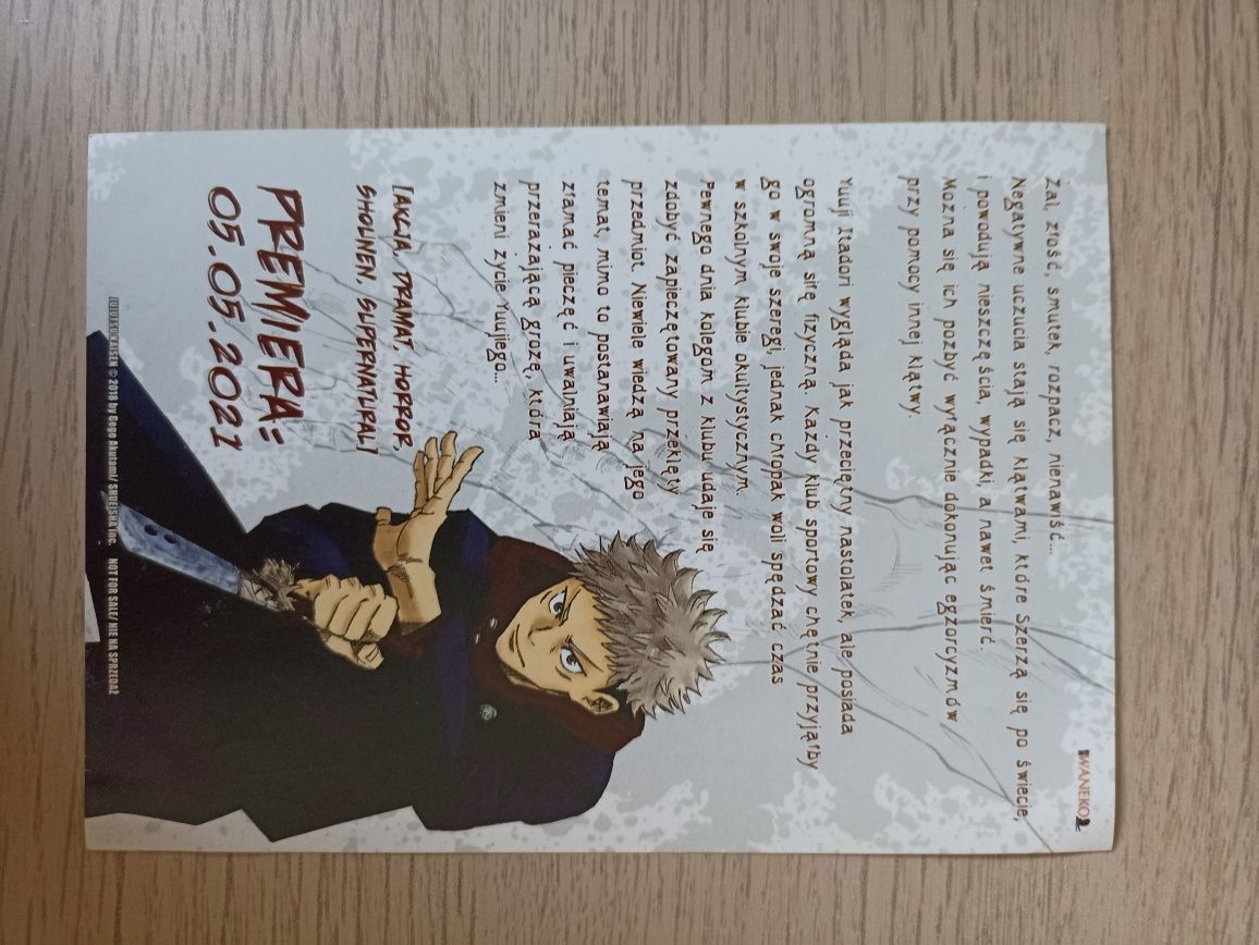 ulotka Jujutsu Kaisen anime manga otaku