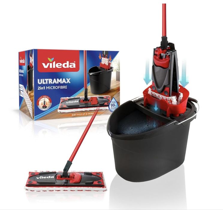 Vileda Zestaw mop płaski z wiadrem i wyciskaczem Ultramax BOX