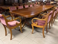 Stylowy Angielski Zestaw Stół 353 cm + 12 Krzeseł fotelików meble styl