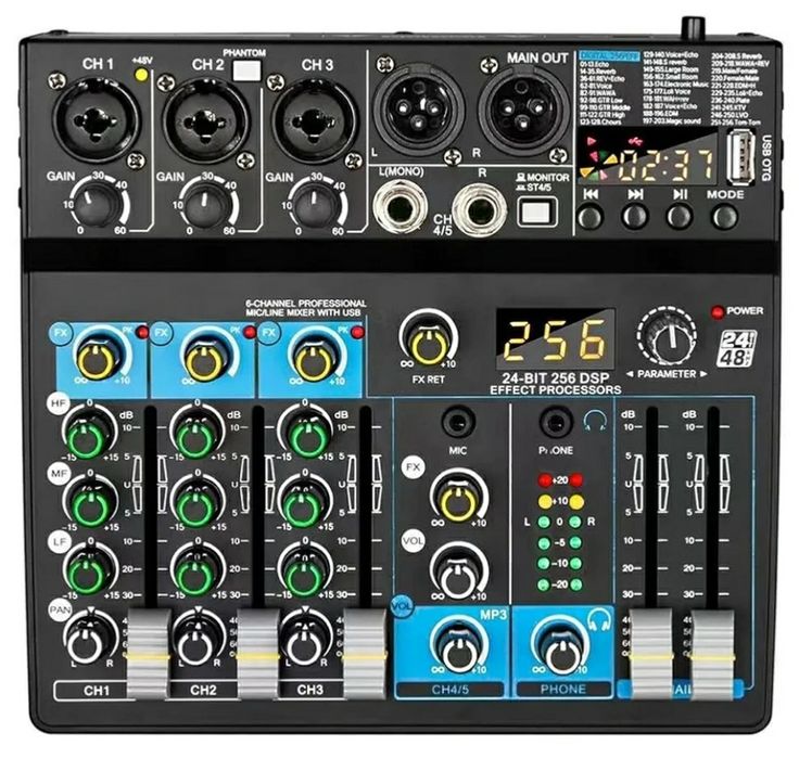 Pesfehhy-Pro-Mixer.6-канальный многофункциональный микшер для выступле