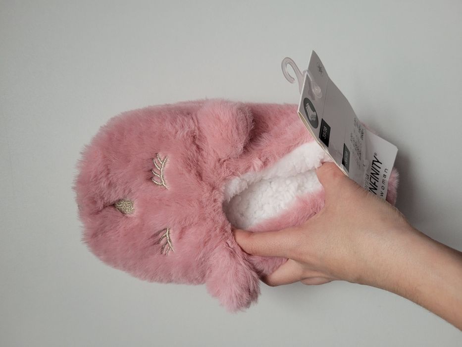 Różowe kapcie baleriny misie 35-38 nowe z metką