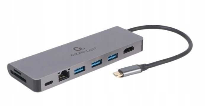Hub USB-C Gembird A-CM-COMBO5-05 – HDMI, LAN, USB, SD, PD – 6w1