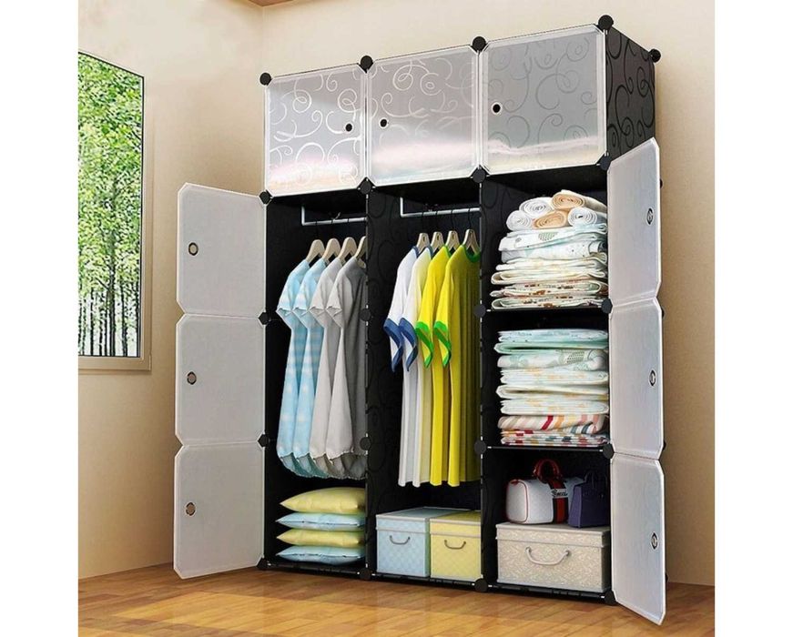 DUŻA szafa modułowa regał wieszak SZAFKA na ubrania zabawki dla dzieci